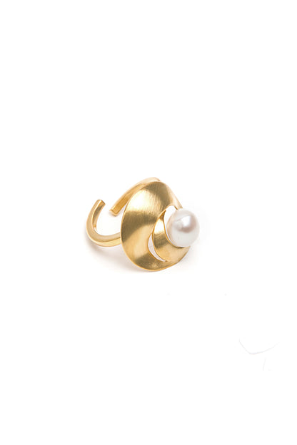 Anel Pearl Shell Escovado - Anéis | Vangloria Jewelry Design