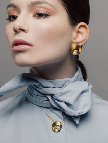 Brincos Pearl Shell Escovados - Brincos | Vangloria Jewelry Design