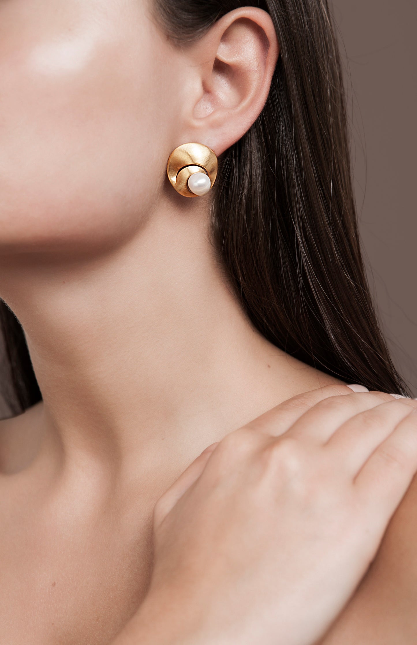 Brincos Pearl Shell Escovados - Brincos | Vangloria Jewelry Design
